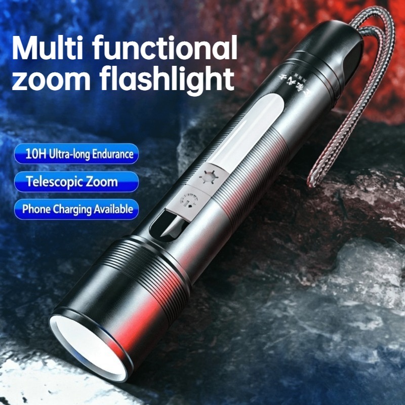 Outdoor Lighting Rechargeable - Torcia LED Multifunzione Zoomabile con Luce