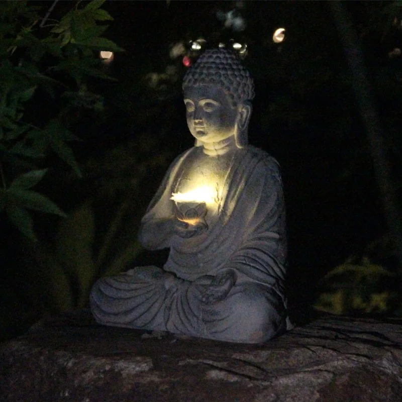 Outdoor Zen Lighting - Statua di Buddha in Resina con