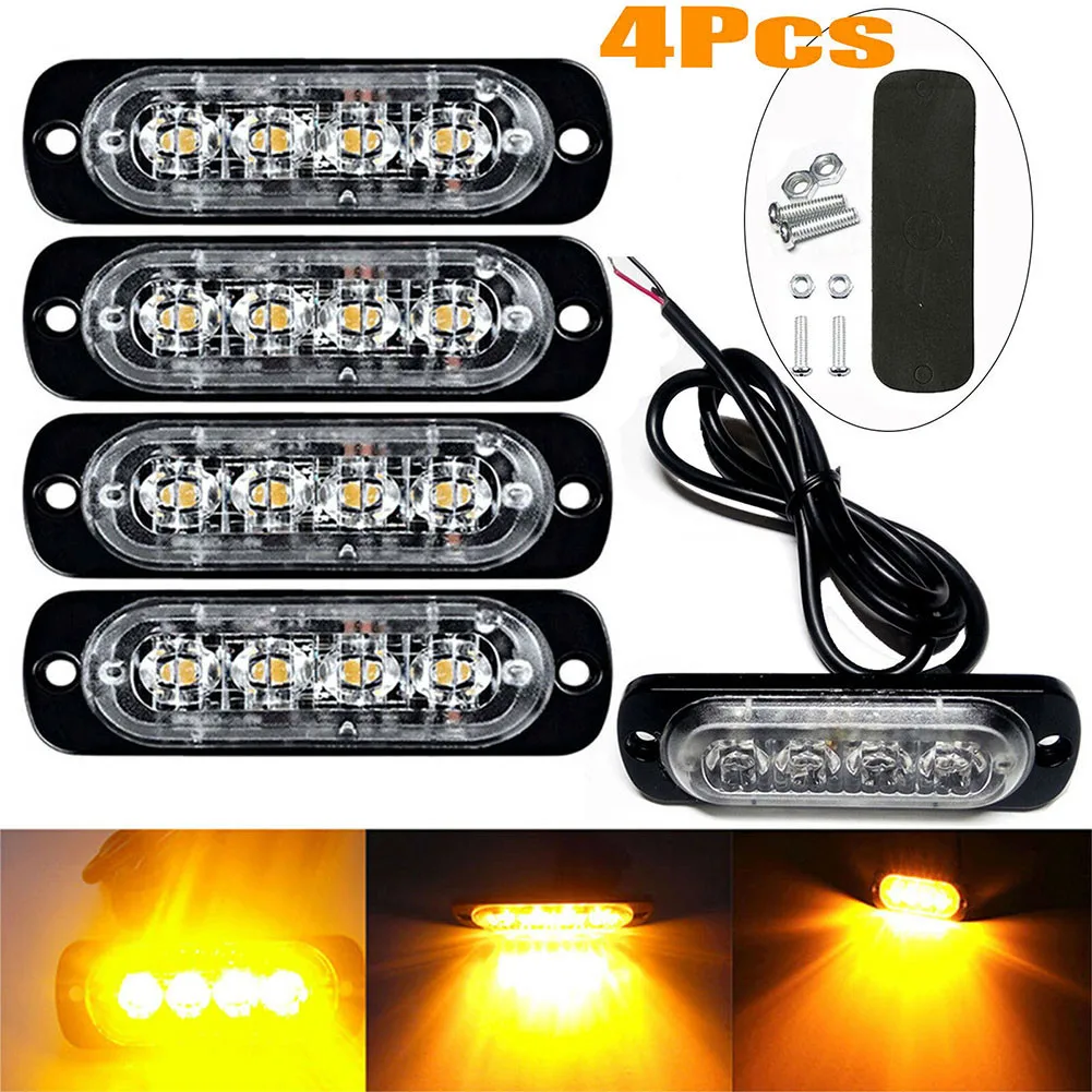 Outdoor Lighting Yellow - 4x 4LED Spia per auto Griglia