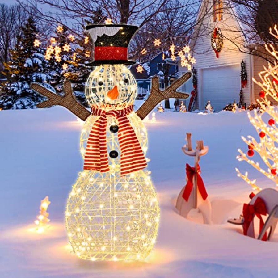 Outdoor Lighting Yard Stakes - Decorazioni Natalizie da Esterno con Pupazzo