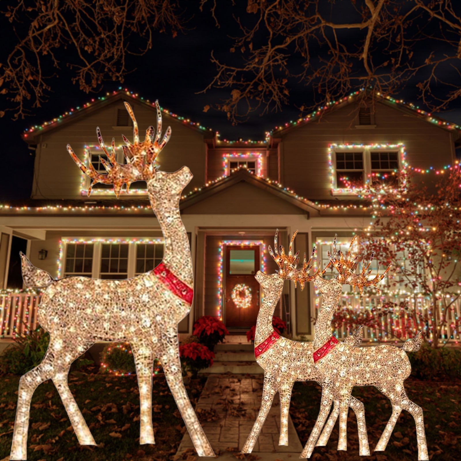 Outdoor Lighting Yard Stakes - Decorazione natalizia illuminata cervo 1 pezzo