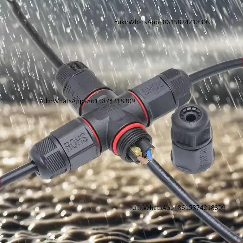 Outdoor Lighting Connectors - Connettore Elettrico a T IP68 Impermeabile,