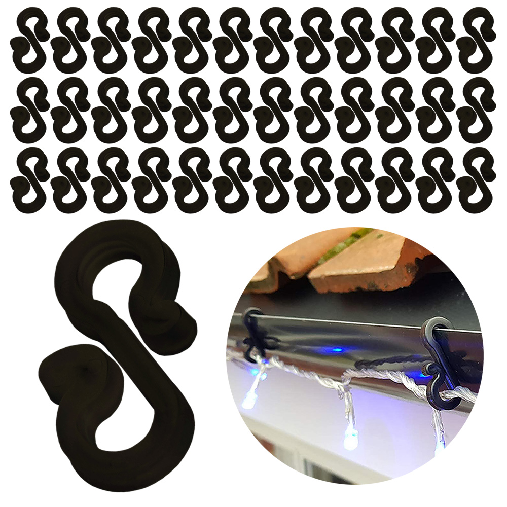 Outdoor Lighting Cable - 120 pezzi ganci in plastica ganci