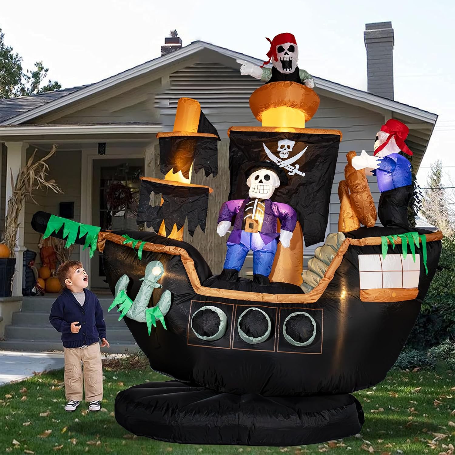 Outdoor Lighting Yard Stakes - Decorazione Gonfiabile da Esterno per Halloween