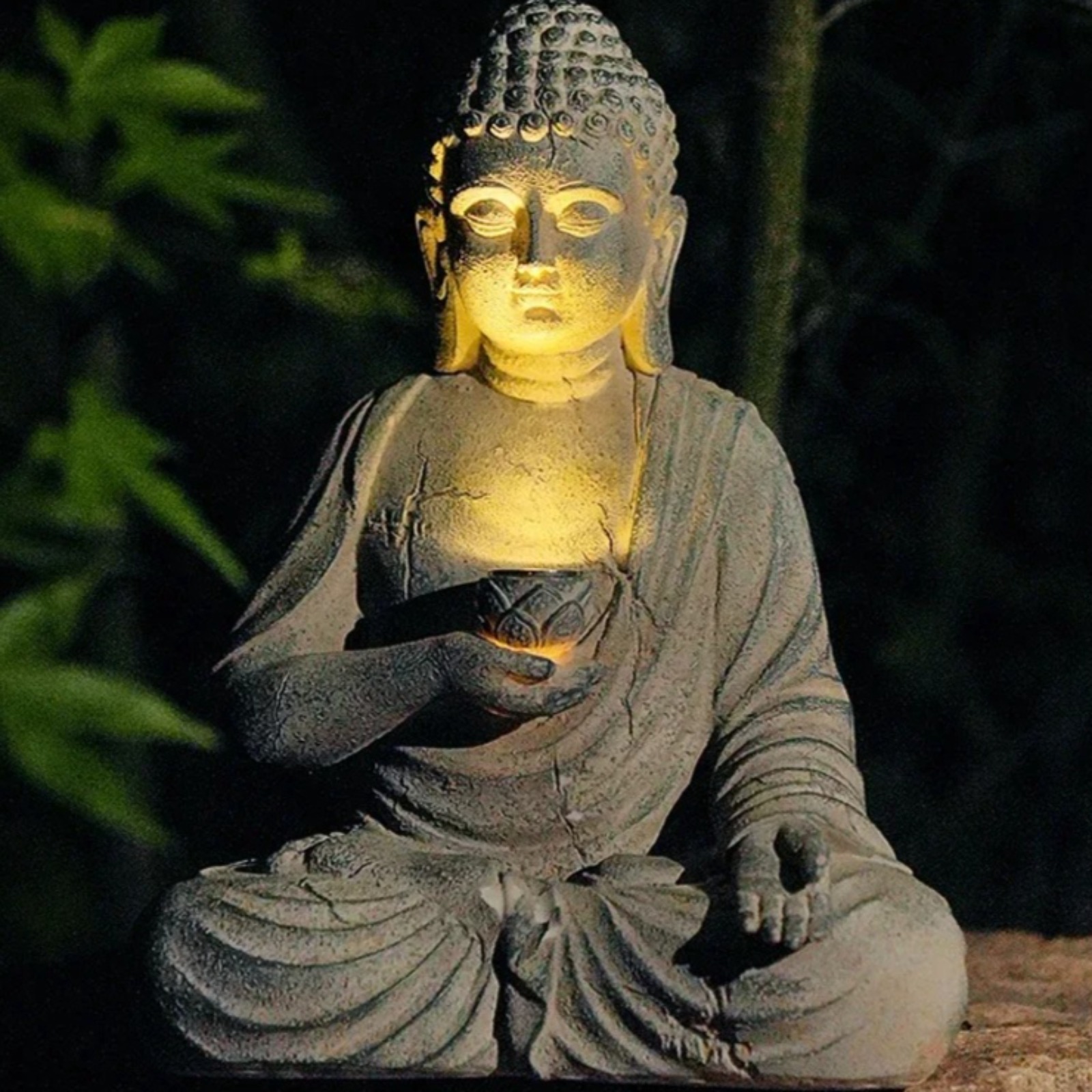 Outdoor Zen Lighting - Statua Solare da Giardino Buddha in