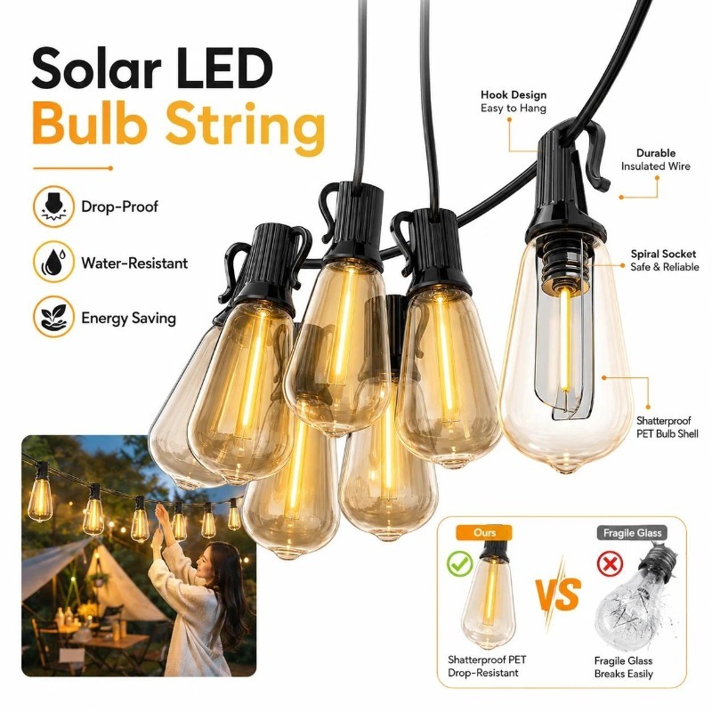 Lighting Wedding Outdoor - Luci a stringa solari a LED