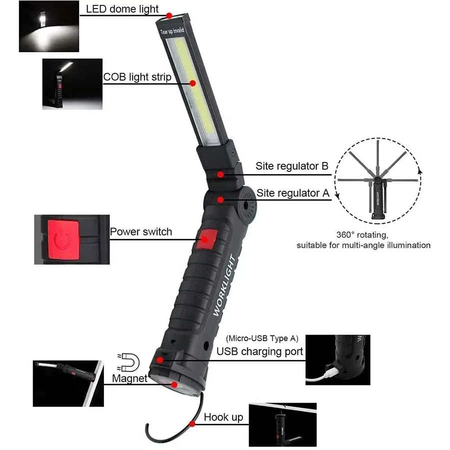 Torcia LED portatile con ganci - Outdoor Lighting Rechargeable recensione e prezzo