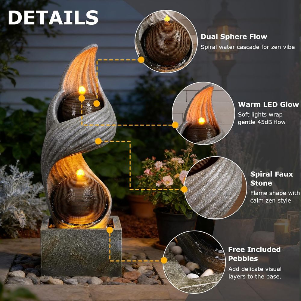 Fontana d'acqua grande da este - Outdoor Zen Lighting recensione e prezzo