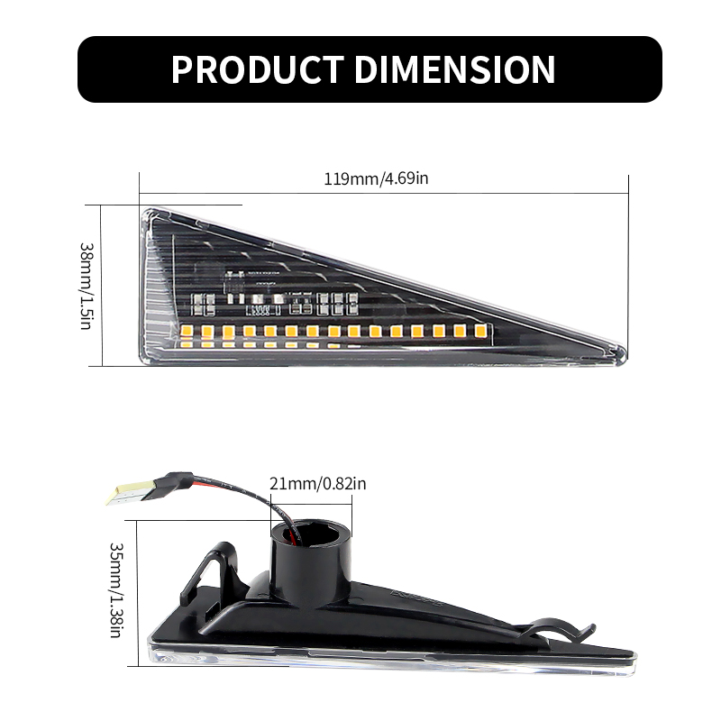 2PCS Indicatori di direzione l - Outdoor Lighting Yellow recensione e prezzo