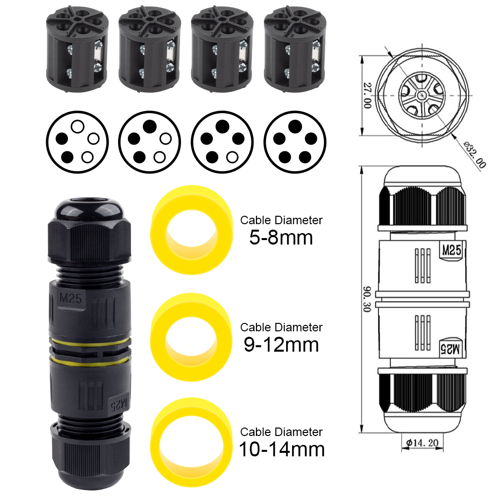 IP68 M25 Connettore del cavo S - Outdoor Lighting Connectors recensione e prezzo