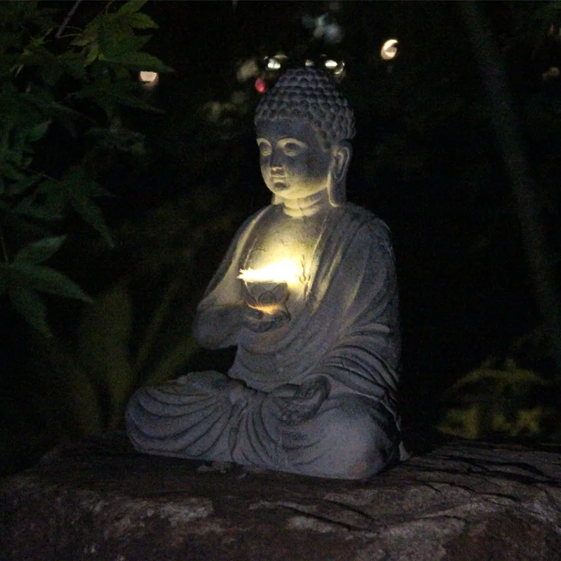 1PC resina statua di Buddha sc - Outdoor Zen Lighting recensione e prezzo