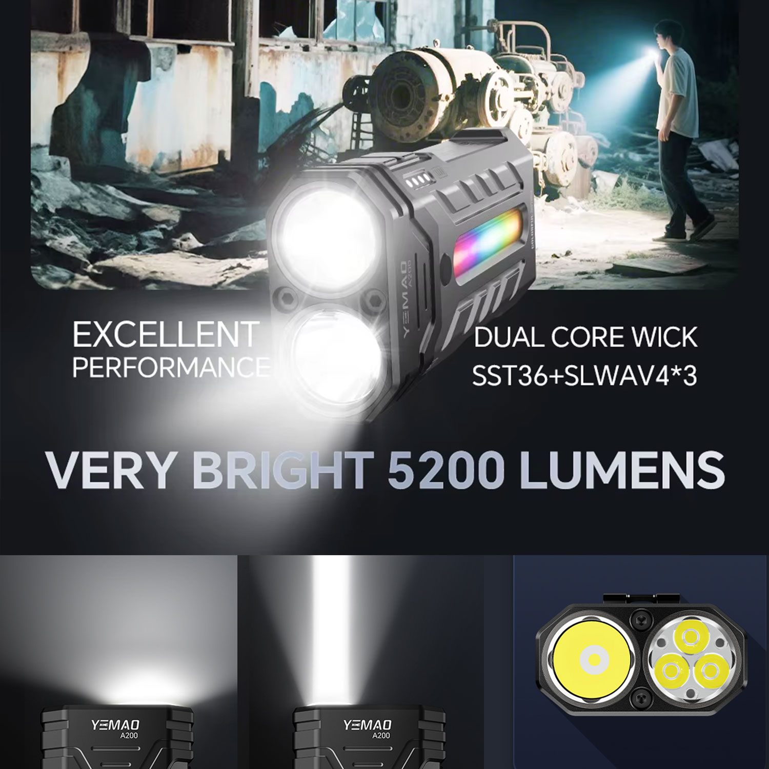Torcia LED RGB portatile multi - Outdoor Lighting Fixtures recensione e prezzo